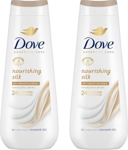 Dove Advanced Care gel de duche de seda nutritiva hidratantes naturais 600 ml x 2