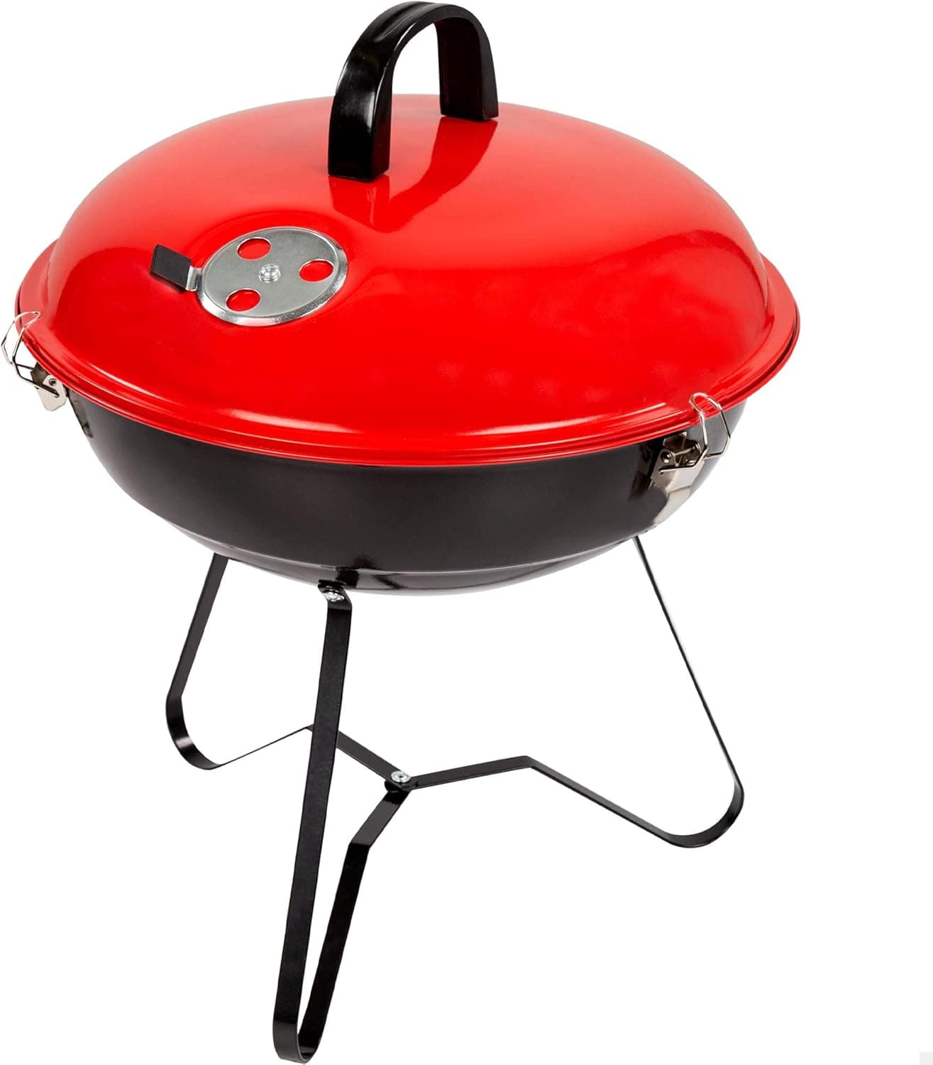 Churrasco pequeno portátil de carvão Aktive Ø 36 x 44 cm com tampa | leve, fácil transportável, ventilação incorporada, montagem fácil e rápida - concebida para exterior