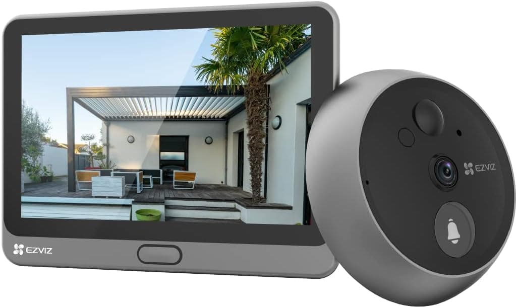 EZVIZ CP4 1080P Mirilha de porta para câmara de vigilância, videoporteiro, monitor digital de 4,3 polegadas, ecrã tátil, bateria 4600 mAh, deteção humana, áudio