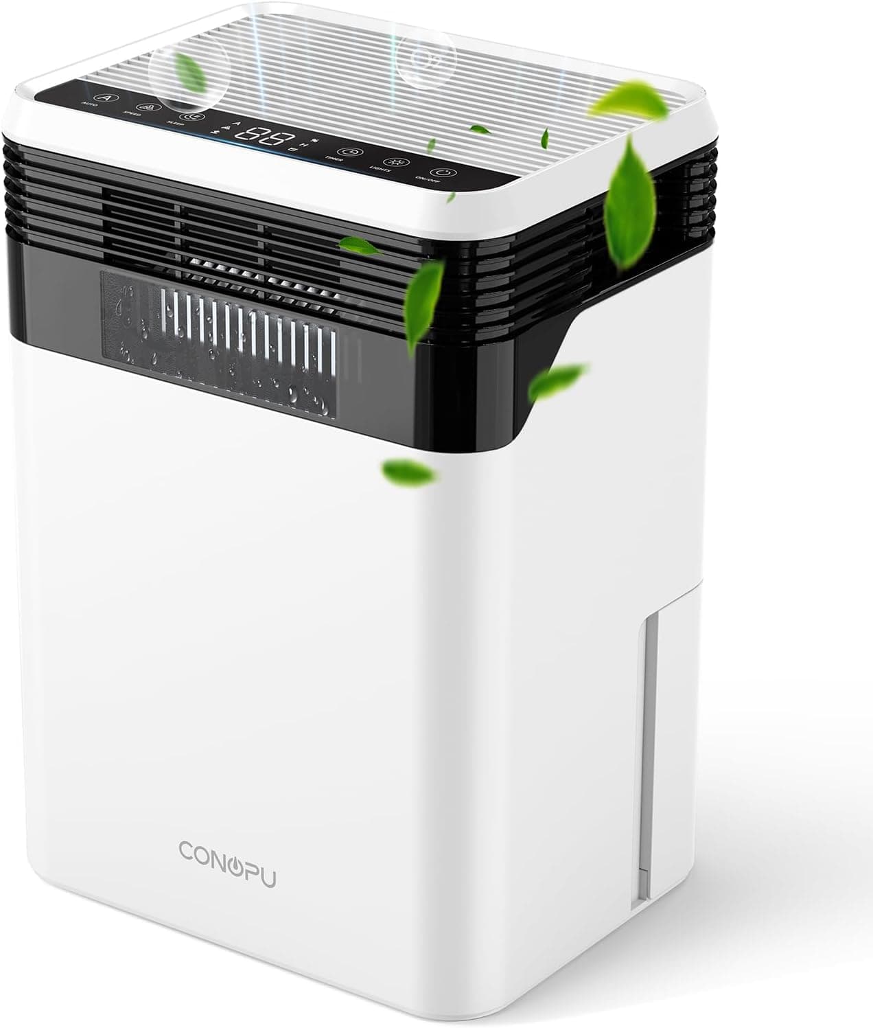 CONOPU Deshumidificador, silencioso com sensor digital de humidade, 4 semicondutores, 3 modos inteligentes, 33 dB, temporizador de 24H, descongelação automática, desumidificadores para 30 m²