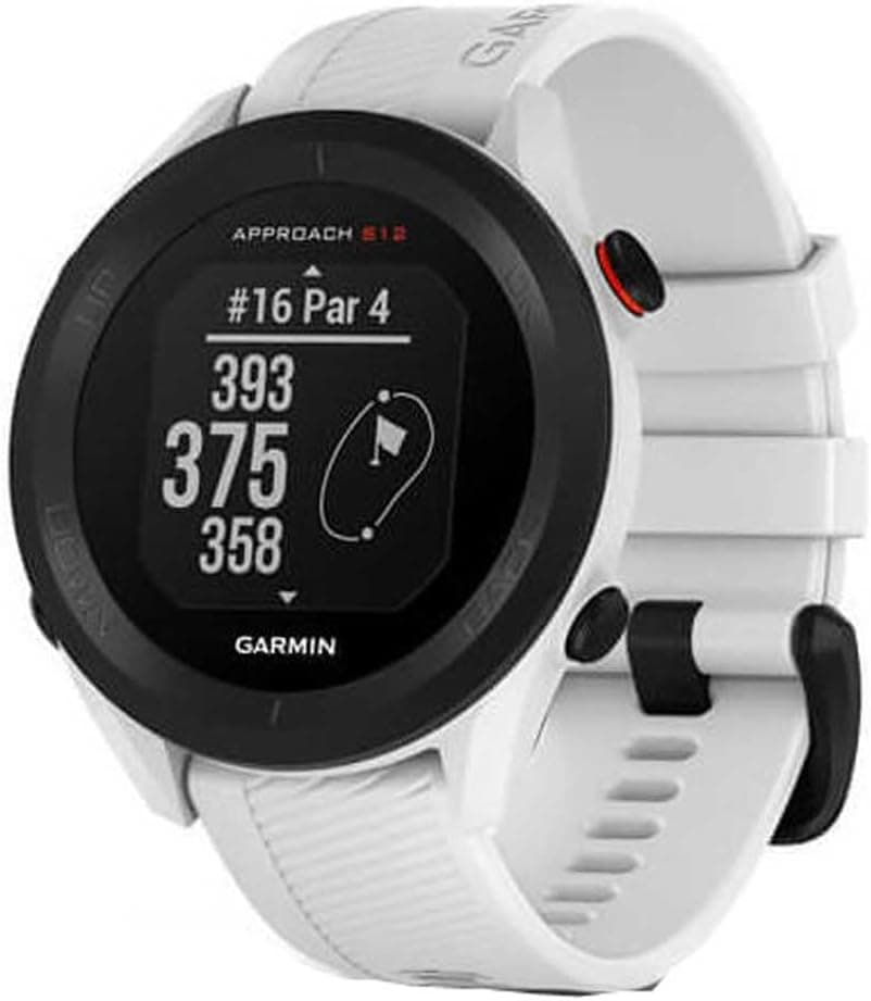 Garmin Approach S12, relógio de golfe, campos mundiais pré-instalados, Bluetooth e impermeável, branco