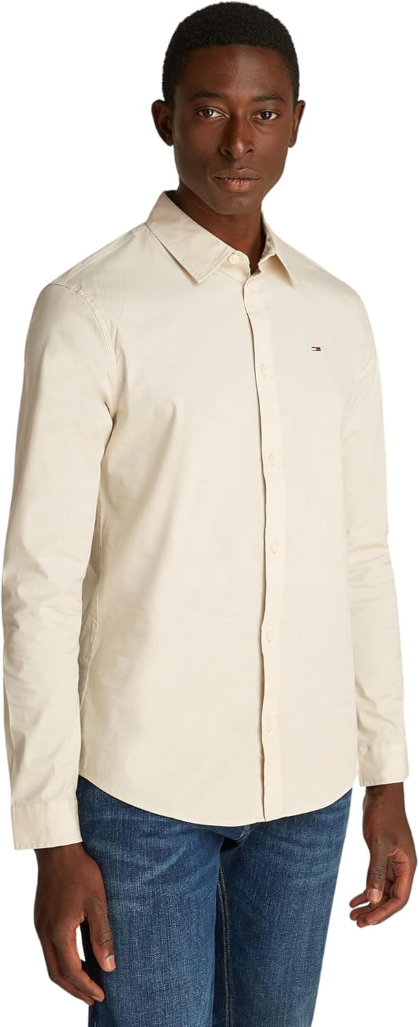 Tommy Jeans Camisa masculina original Stretch Shirt Slim Fit