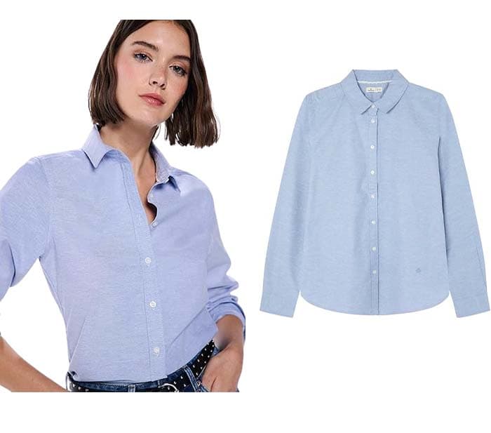 SPRINGFIELD Camisa Oxford de algodão e elastano para mulher