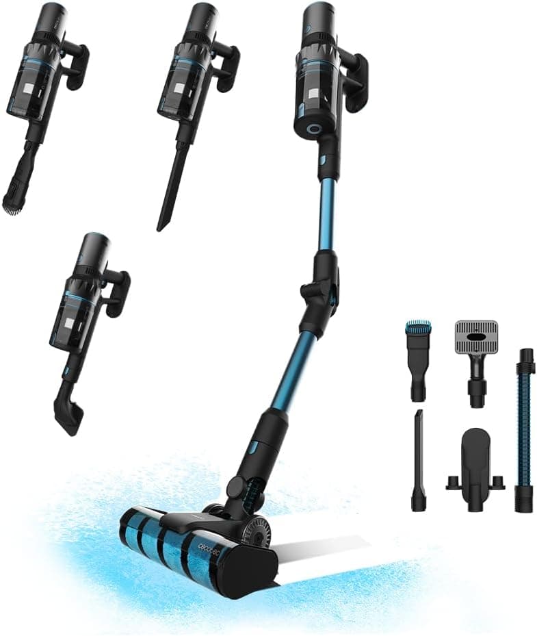 Cecotec Aspirador vassoura sem cabo Conga Rockstar 3500 Storm Flex animal. 3 em 1, ciclo paralelo, 500 W, 30 kPa e 150 aW, autonomia máxima de 70 minutos, tubo flexível, escova jalisco, acessório