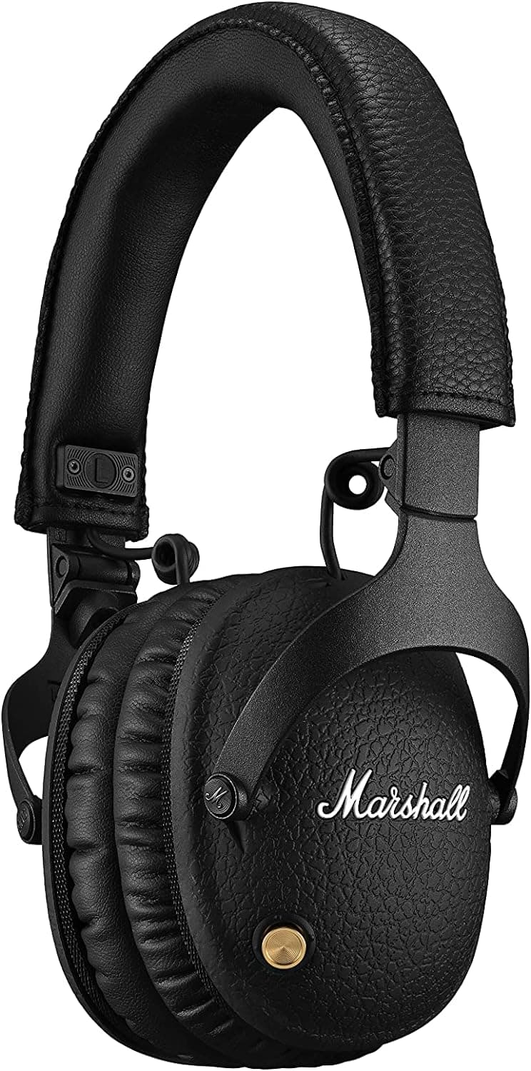 Marshall Monitor II Auriculares sem fios Bluetooth com cancelamento de ruído ativo, bateria de 30 h, para trabalhar em casa, micro mãos livres, preto