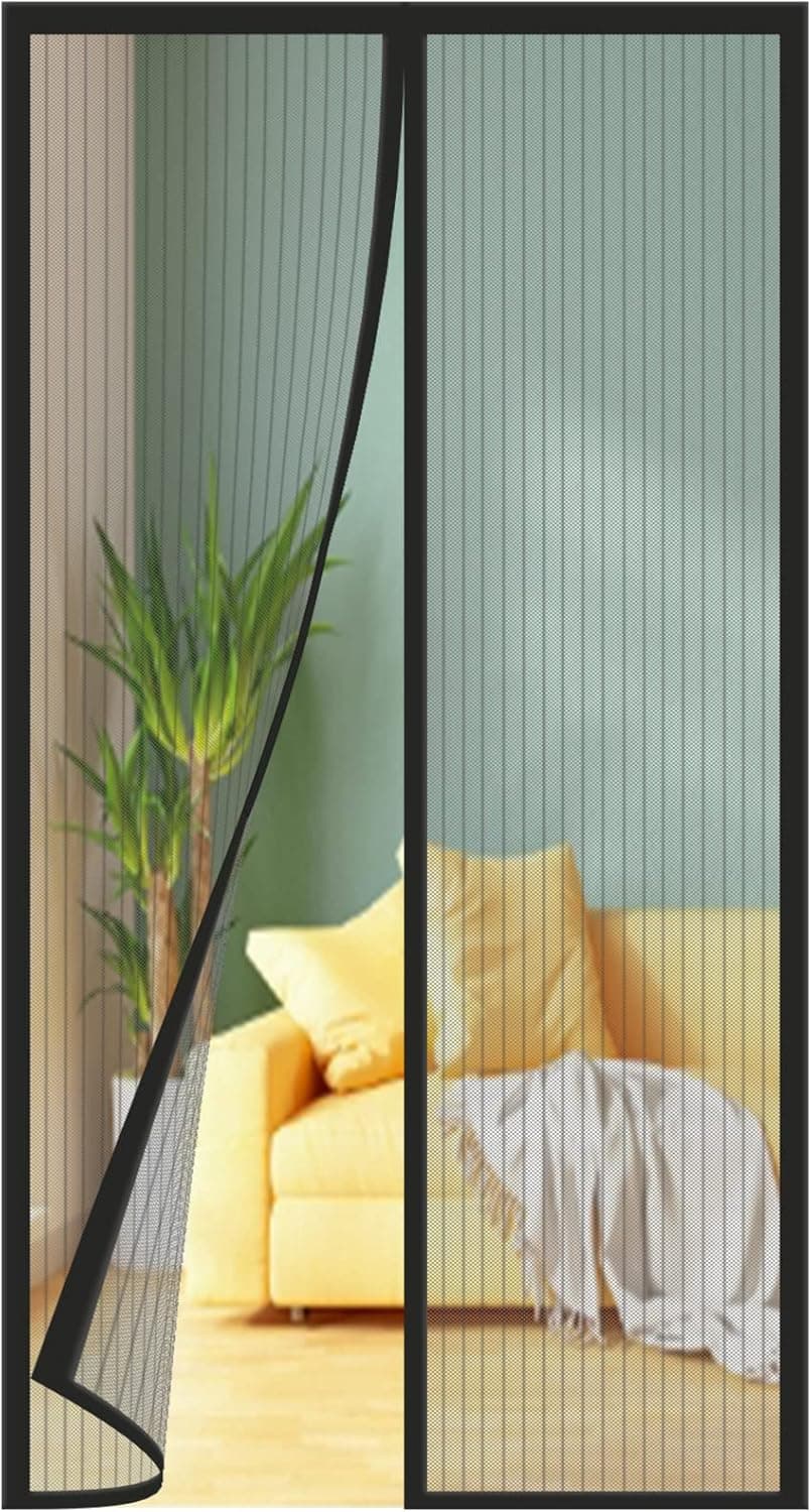 Mosquiteira de porta magnética 85 x 220 cm, adequado para todos os tamanhos de porta de varanda, porta de sala de estar, porta de correr exterior