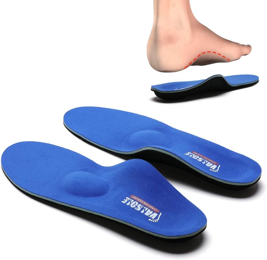 Valsole Palmilhas ortopédicas com suporte de arco e absorção de choque - para dor no calcanhar, pé plano, fascite plantar, dor no joelho e costas