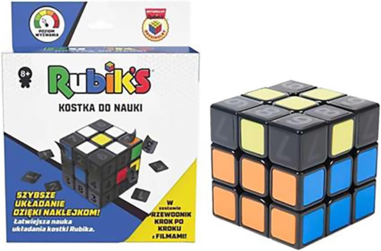 Rubik's Cubo de 3 x 3 para aprender a resolver cubos de rubik, com decalques, um guia e vídeos, cubo anti-stresse, cubo de brinquedo para adultos e crianças a partir de 8 anos