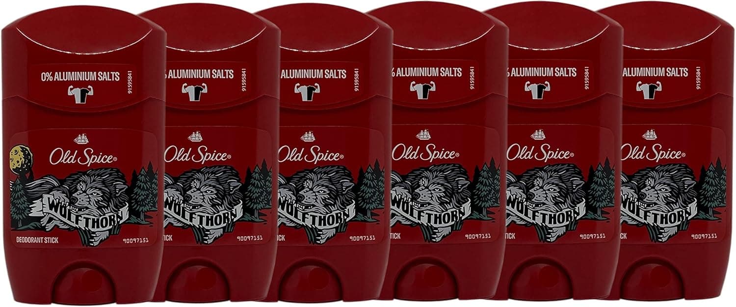 Old Spice Wolfthorn, desodorizante em barra para homem, 6 x 50 ml