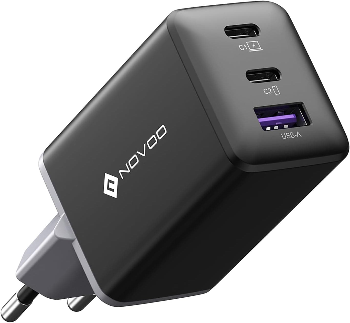 NOVOO Carregador USB C de 67 W com 1 cabo PD de 100 W tipo C, carregador de parede compacto e rápido de 3 portas, GAN III, para MacBook Pro de 14 polegadas, DELL XPS 13, iPad Pro, iPhone 16, Galaxy