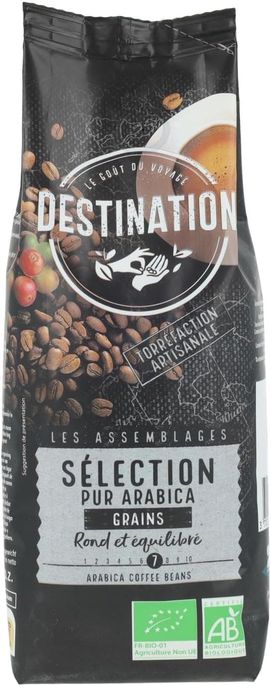 Destination Café ecológico em grão 100 % púrpura árabe, 1 kg