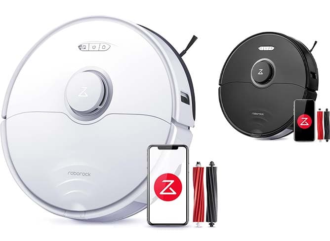 roborock S8 Robot aspirador com escova dupla e sucção de 6000 Pa e prevenção de obstáculos 3D robot aspirador e esfregona compatível com Alexa para pêlo de animais de estimação (atualização S7)