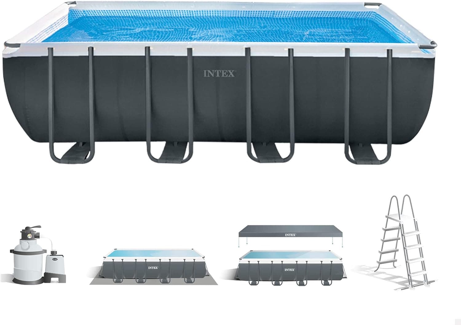 INTEX 55220 - Piscina Desmontável Retangular Ultra XTR Frame 549x274x132 cm + depuradora