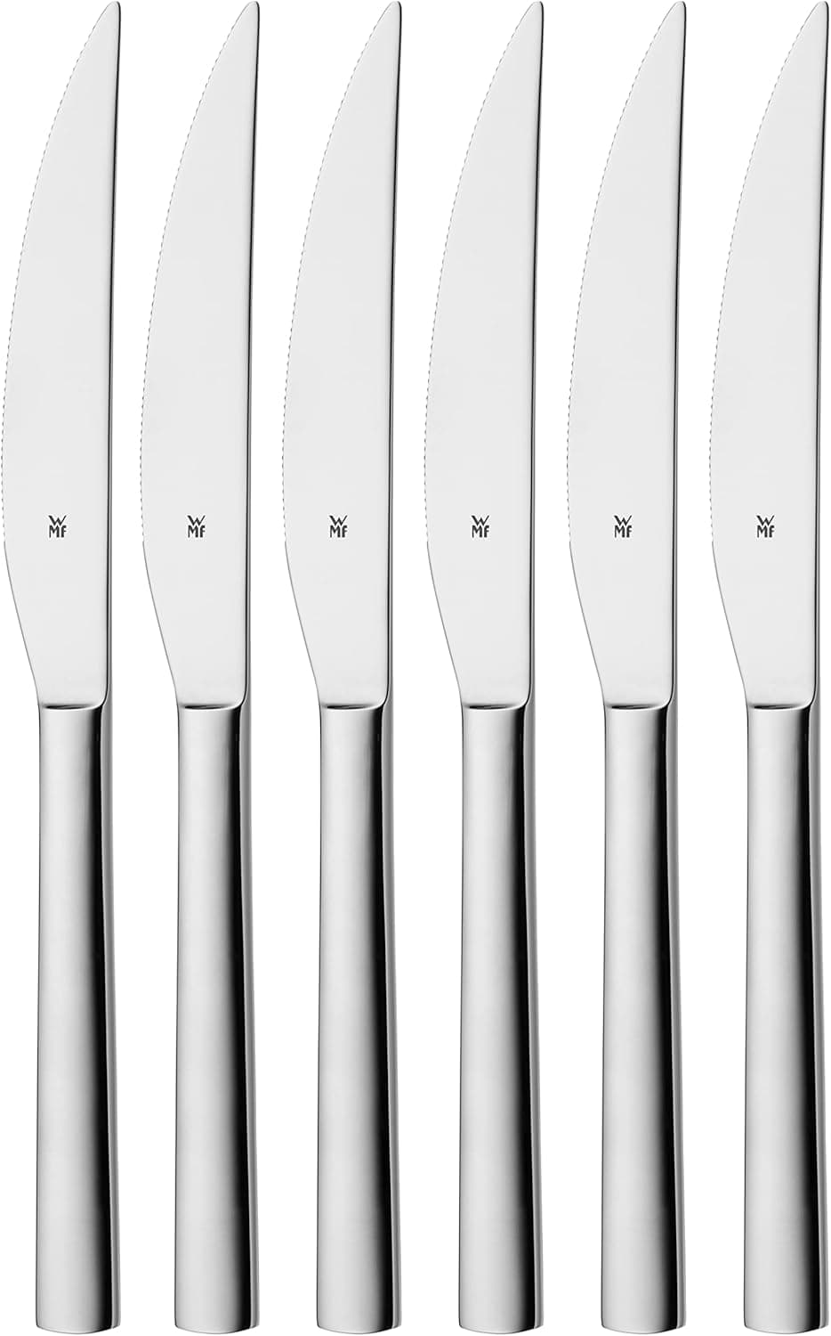 WMF Nova - Set facas de carne. Talheres com lâmina serrada de aço inoxidável Cromargan polido, 6 peças de 23 cm