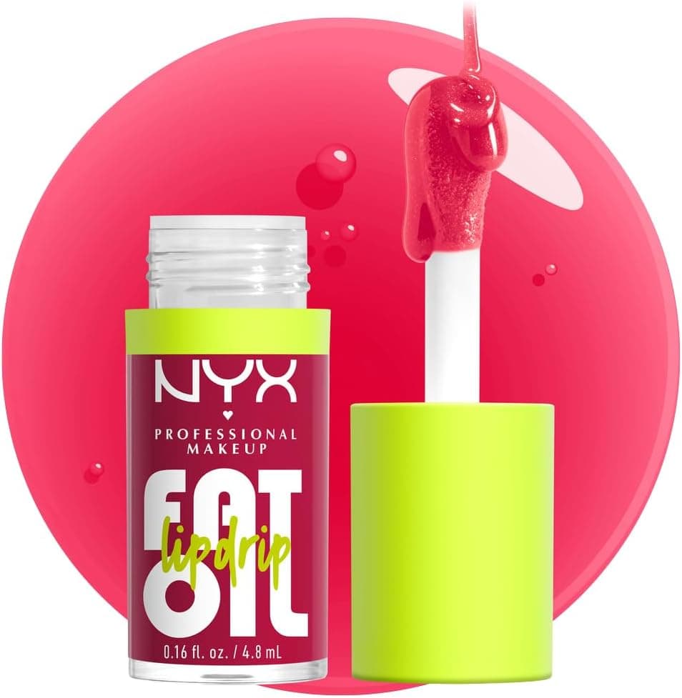 NYX Professional Makeup Fat Oil Lip Drip | Óleo labial hidratante com esqualano e óleos de framboesa e amora, hidratação até 12 horas
