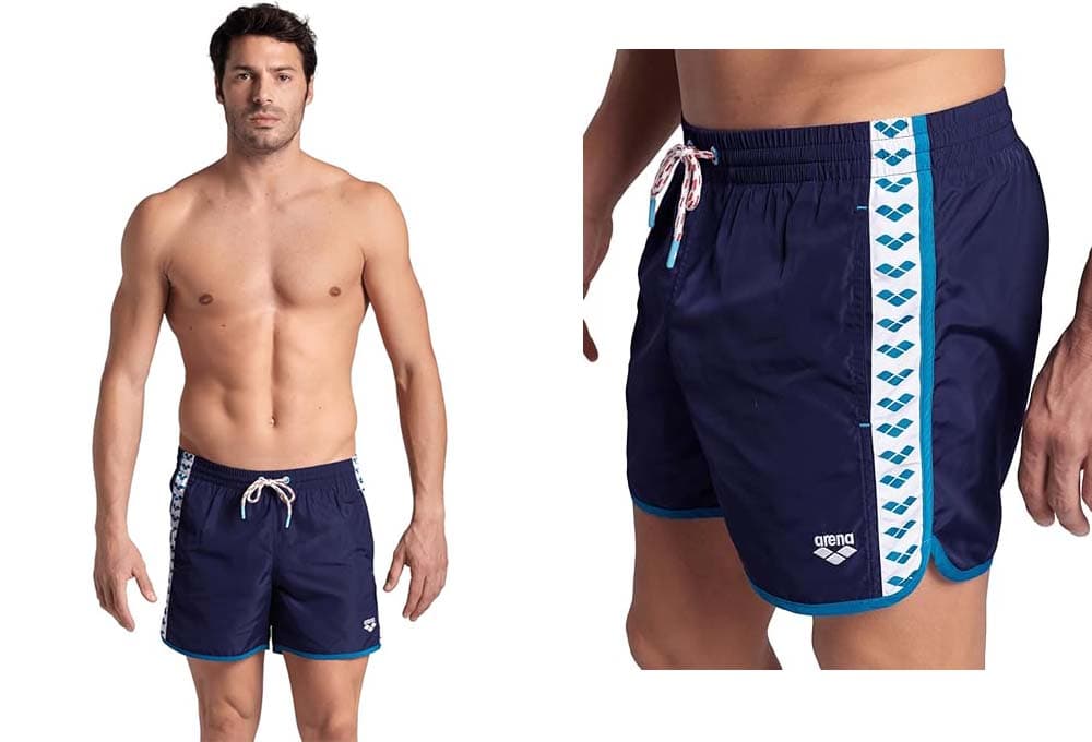 ARENA Men's Team Stripe Beach Shorts Calções de praia para homem