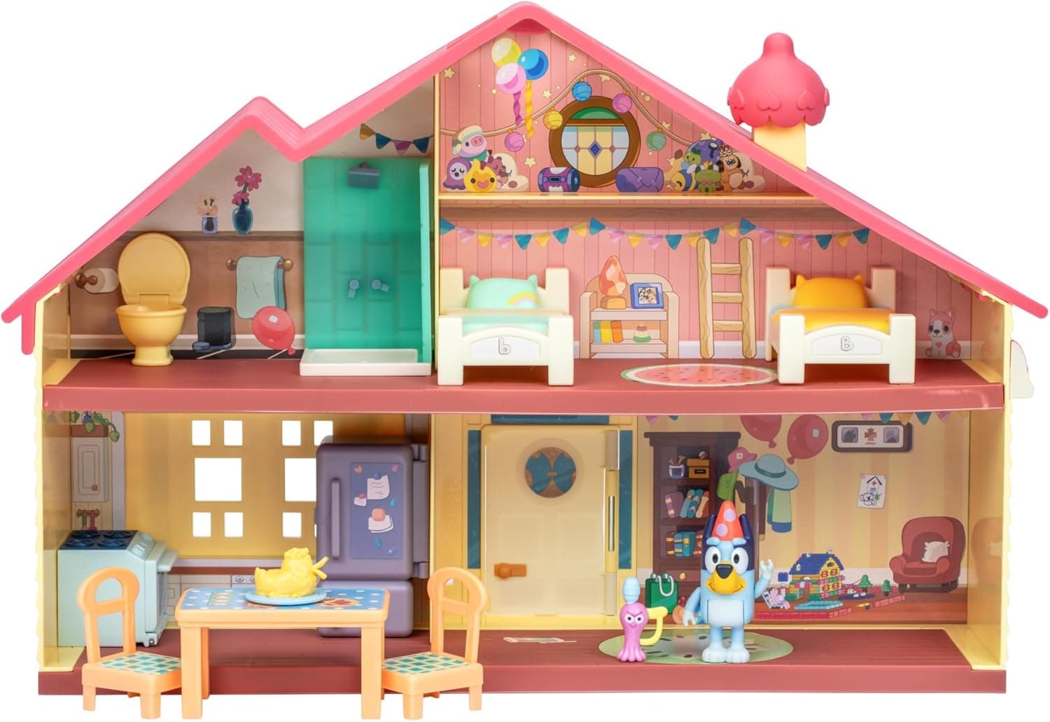 Bluey Celebration House | Casa de festa com 11 acessórios móveis e figura exclusiva de 6 cm