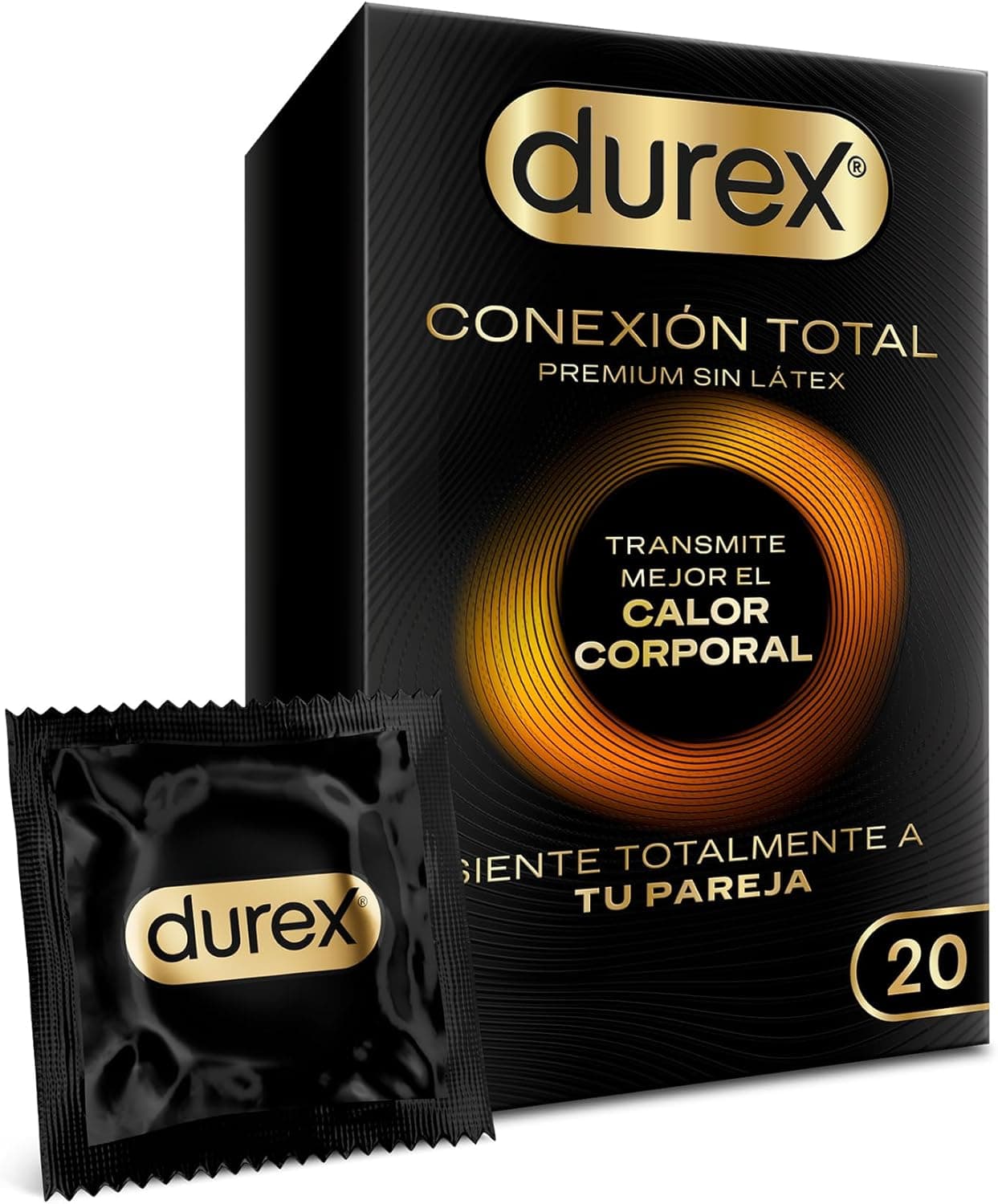 Durex Ligação total reservativa ultra fina Plus sem látex com tecnologia Body Feel que transmite melhor o calor corporal, 20 preservativos