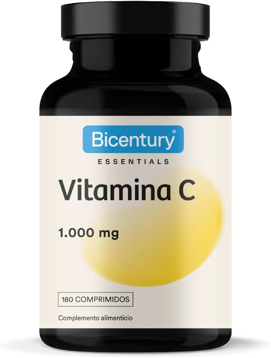 Bicentury Vitamin C 1000mg | Suplemento de vitamina C para apoio ao sistema imunitário com 180 comprimidos vegan