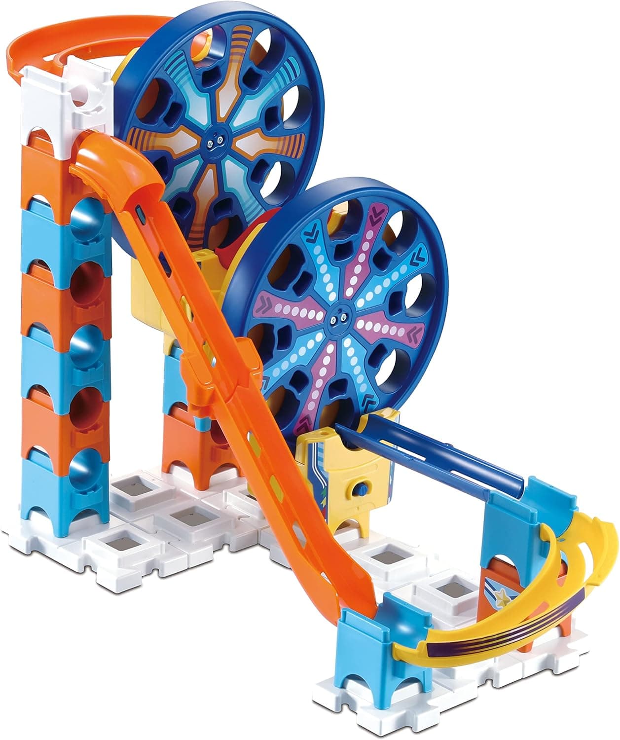 VTech - Marble Rush Fun Fair Set Electronic M200E, circuito de berlindes interativo e brinquedo de construção para crianças + 4 anos, duas norias eletrónicas e mais acessórios