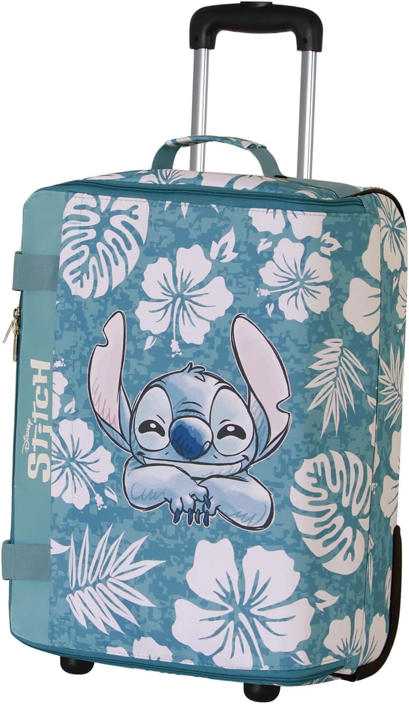 Lilo e Stitch Aloha-mala de cabine dobrável, azul, 20 x 40 x 55 cm, capacidade 44 L, azul, Mala de cabine dobrável Aloha