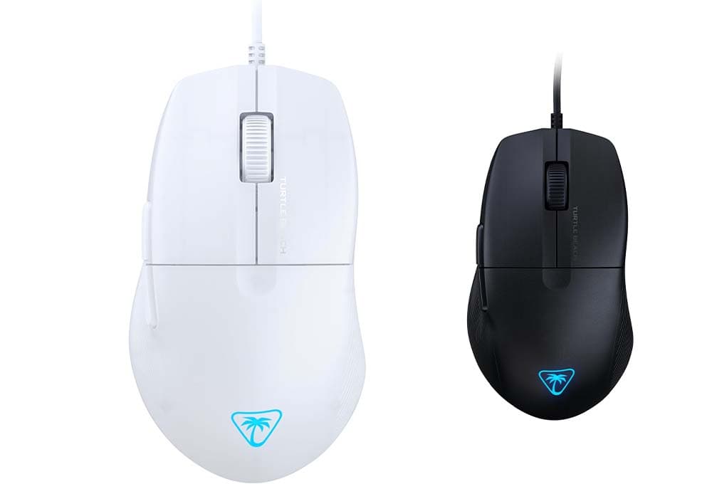 Turtle Beach Pure Sel - Rato gaming RGB ergonómico ultraleve, sensor ótico de 8000 DPI, interruptores mecânicos, sistema de pré-tensão, deslizadores de PTFE puro, iluminação RGB - Branco