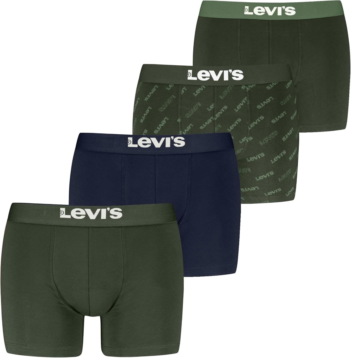 Levi's Logo All Over Print | Pack de 4 boxers para homem em algodão orgânico com cintura elástica confortável