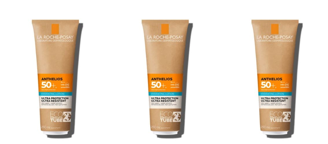 La Roche-Posay Anthelios leite hidratante Spf50 protetor solar corpo pele sensível, baunilha, 250 milímetros, Branco, 250 ml