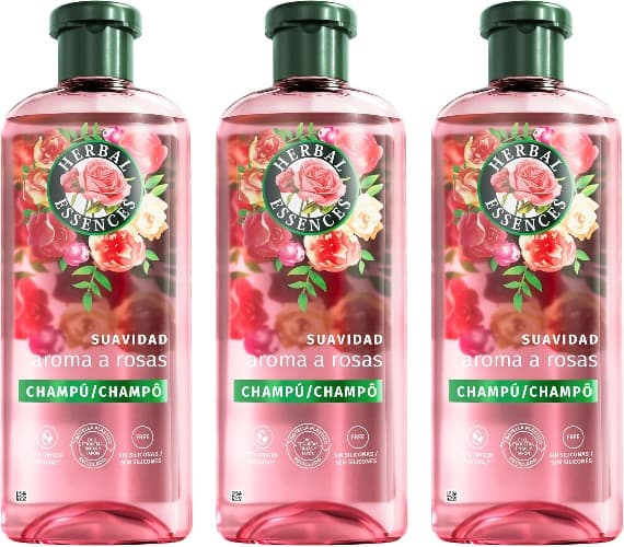 Herbal Essences Suavidade champô rosa, 350 ml, hidratada, de origem natural x3