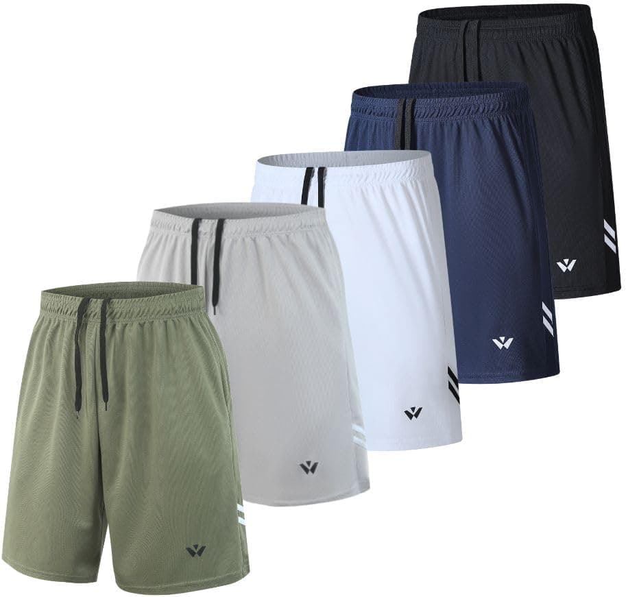 fovdtaa | Pack de 5 calções desportivos para homem com bolsos e cintura elástica