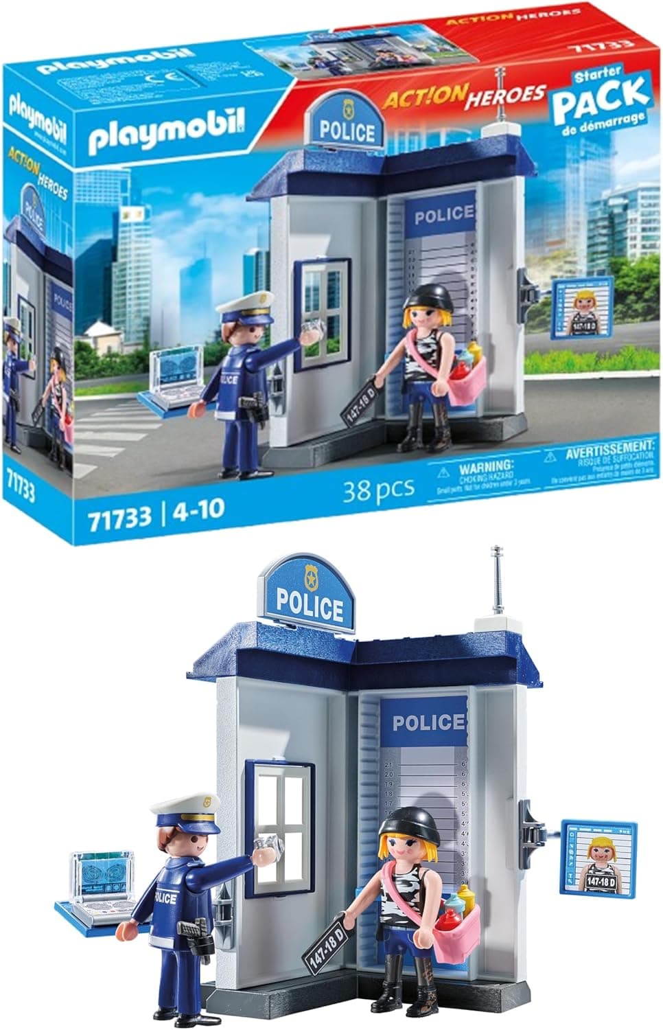 PLAYMOBIL | Action Heroes Sala de Investigação Policial, brinquedo da polícia, brinquedos para meninos e meninas, a partir de 4 anos, 71733