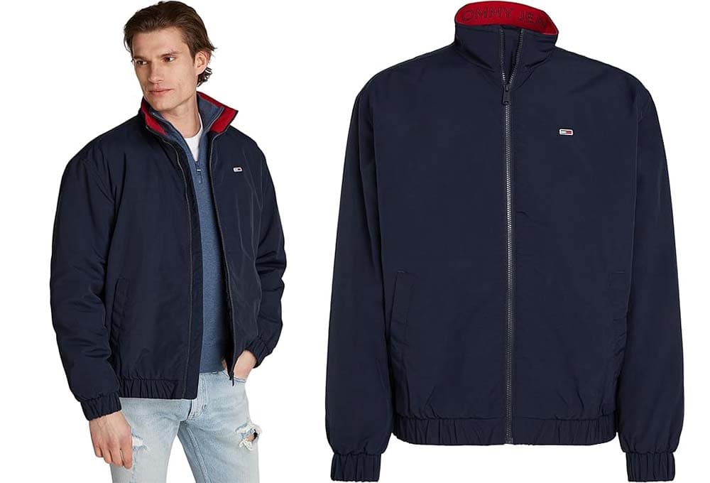 Tommy Jeans Casaco masculino essencial com fecho de correr