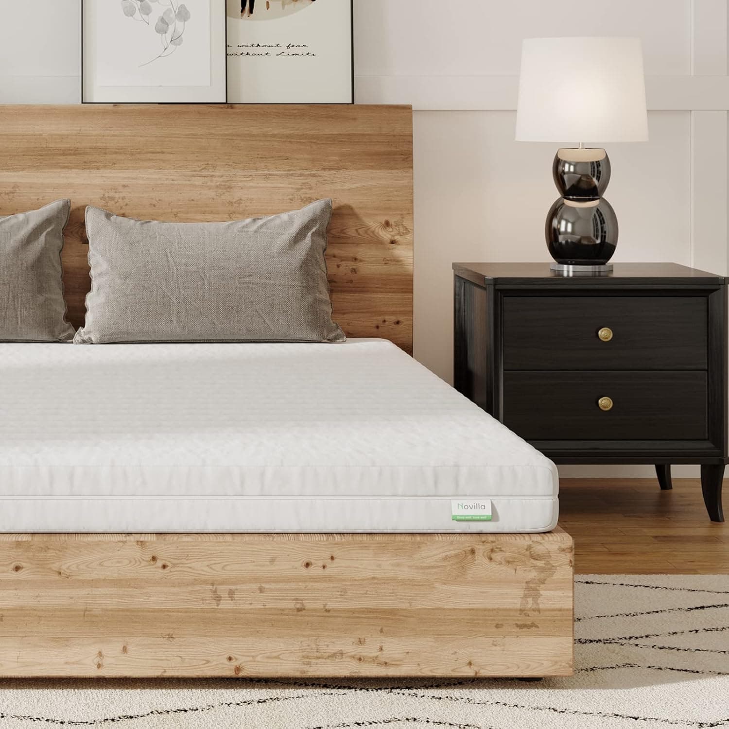 Novilla | Colchão de espuma 90x190 cm reversível para verão e inverno com altura de 16 cm e capa amovível lavável