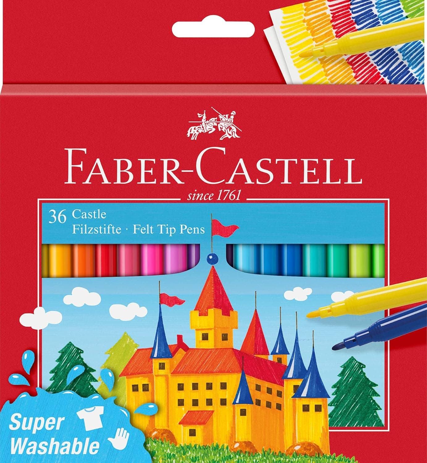 Faber-Castell 554203 - Estojo de cartão com 36 marcadores escolares