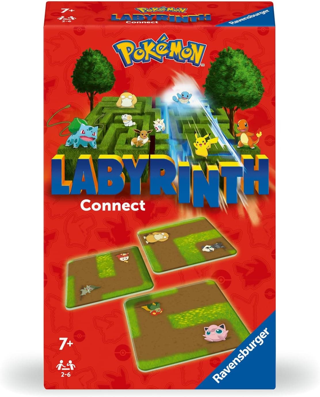 Ravensburger - Labirinto Pokemon Connect, jogos de tabuleiro para crianças 7 anos ou mais, 2-6 jogadores, jogos de viagem, presente para crianças de 7 anos