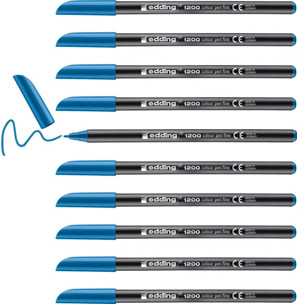 Marcador edding ponta de fibra 1200 azul claro n.10 ponta redonda 0,5 mm