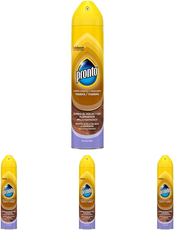 Pronto Classic Lavender | Limpa madeiras com aroma a lavanda, elimina pó e marcas, 4 x 250 ml