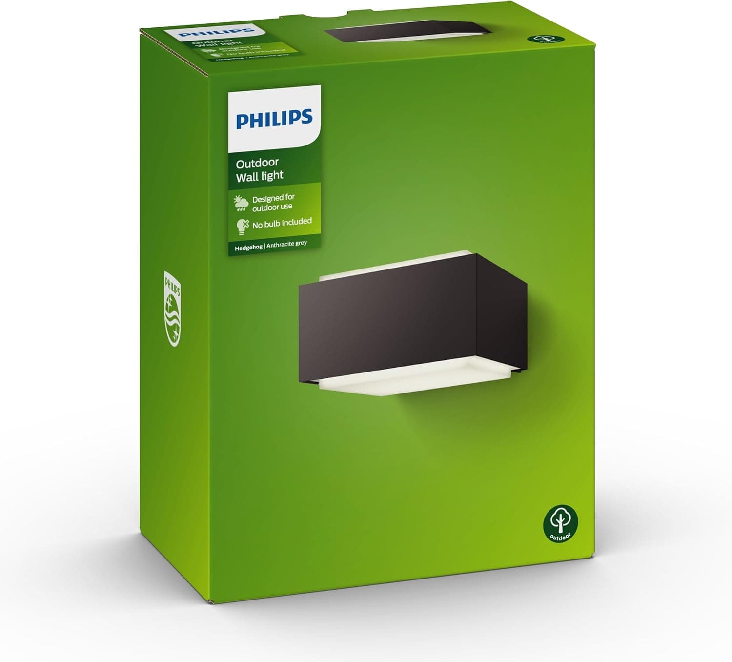 Philips myGarden Hedgehog | Candeeiro de parede exterior em alumínio antracite resistente às intempéries