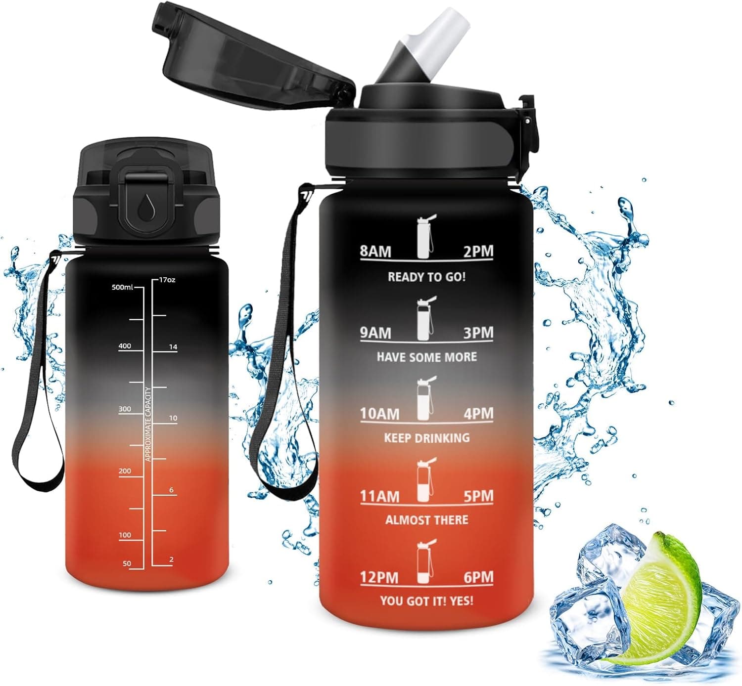 Vikastar Garrafa de água desportiva, 500ml, sem BPAs