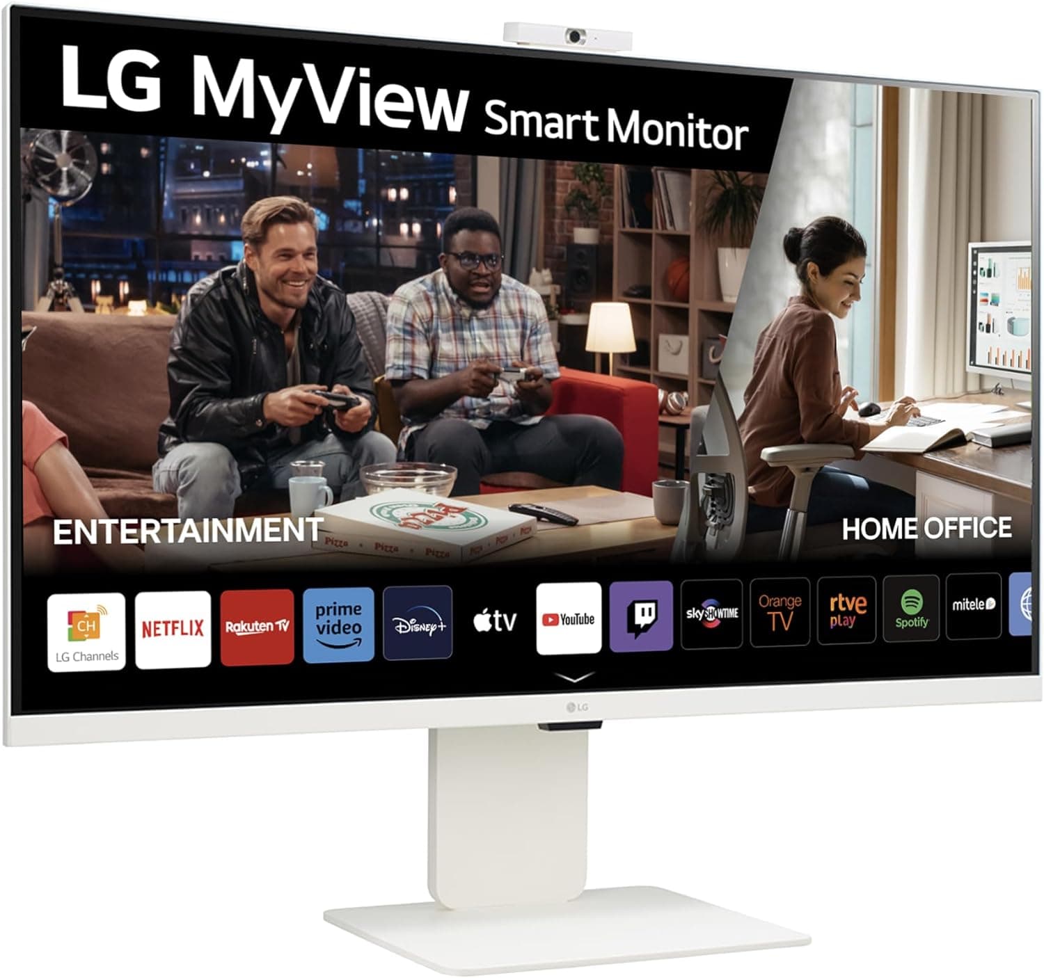 LG 32SR85U-W MyView Smart Monitor, 32 polegadas, 3840 x 2160 (Ultra HD 4K), painel IPS, webOS 23, ThinQ App, Web CAM, branco