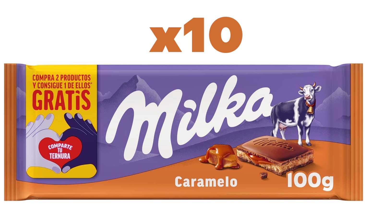 Milka Tablet de chocolate com leite dos alpes com recheio de creme de caramelo 100 g