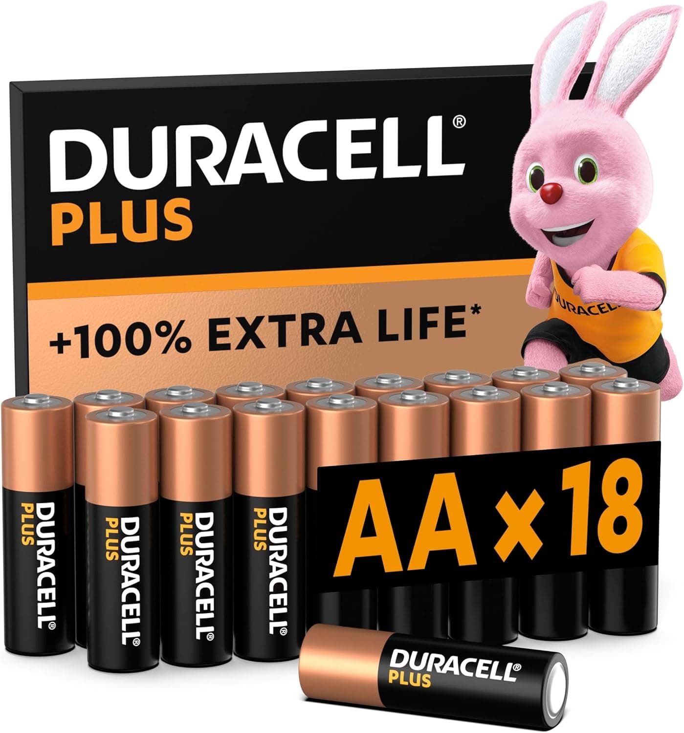 Duracell Plus pilhas alcalinas AA (embalagem de 18), 1,5 V, LR6 MN1500