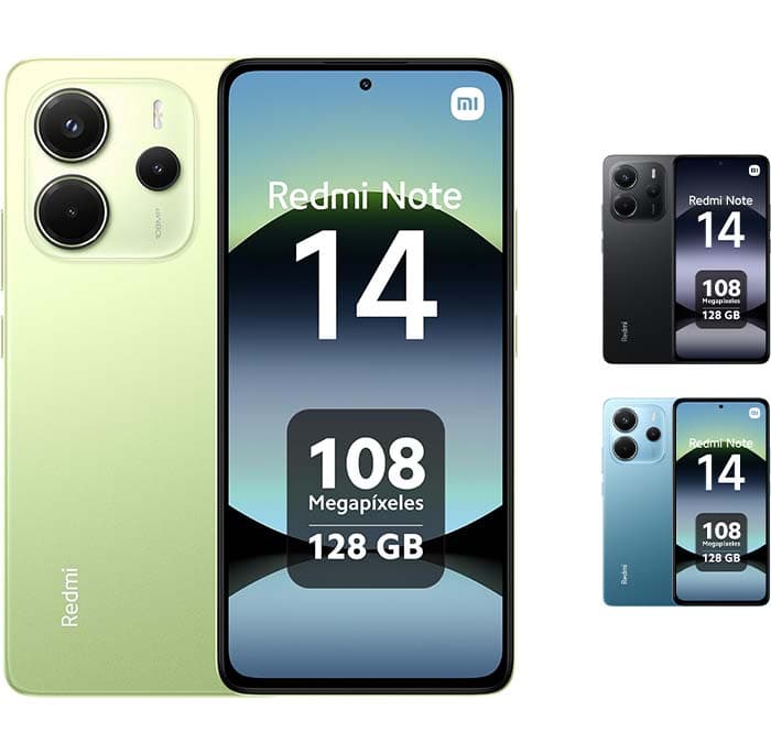 Xiaomi Redmi Note 14 Smartphone de 8+128 GB, ecrã de 6,67" AMOLED FHD+ 120Hz, MediaTek Helio G99-Ultra, câmara principal de 108 MP, TurboCharge 33W, 5500 mAh