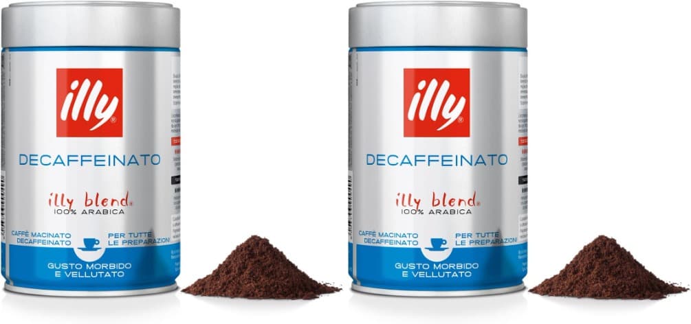 Illy café moído para expresso torra descafeinada, 250g x 2
