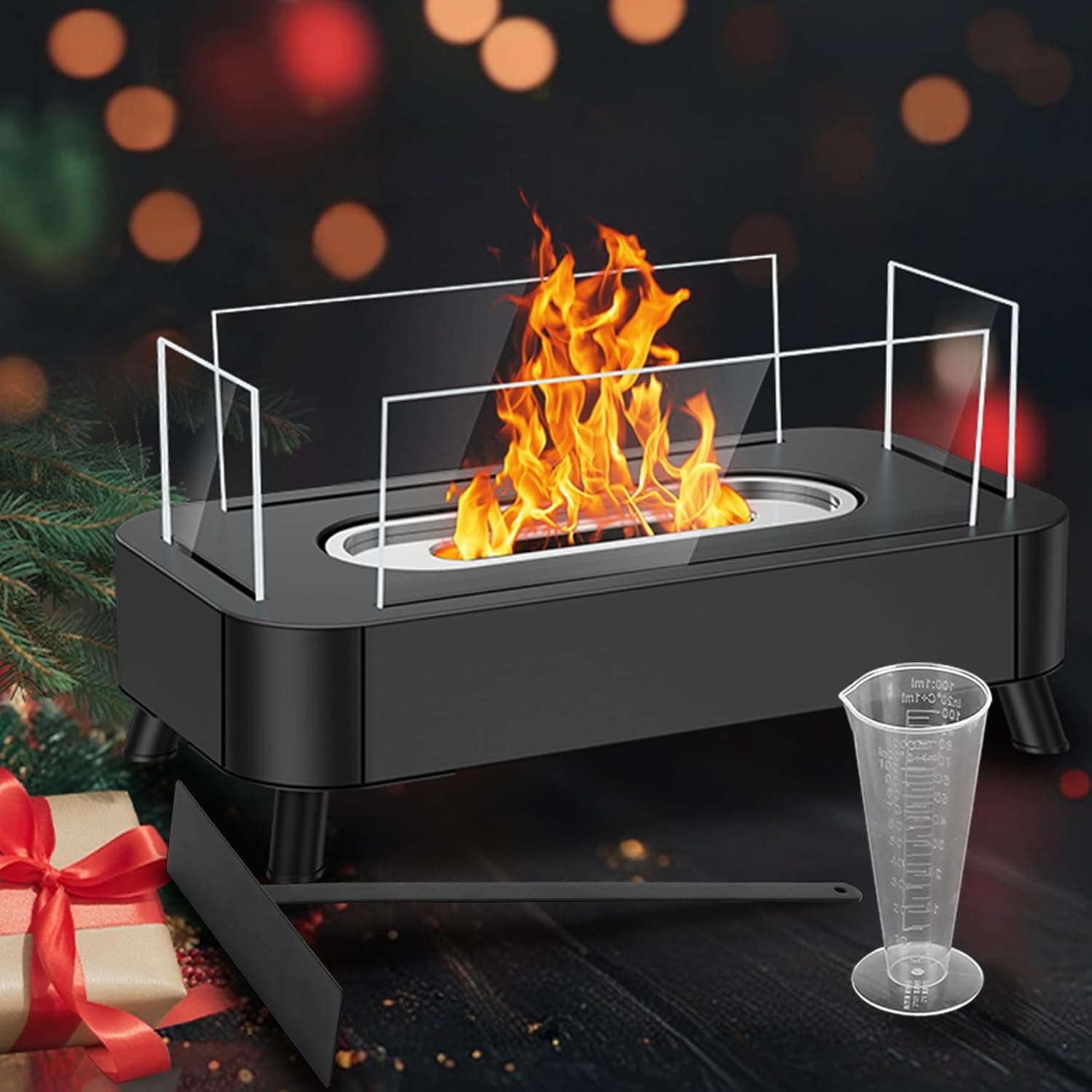 Sentasi Portable Table | Lareira de mesa a bioetanol com 4 painéis de vidro para interior e exterior