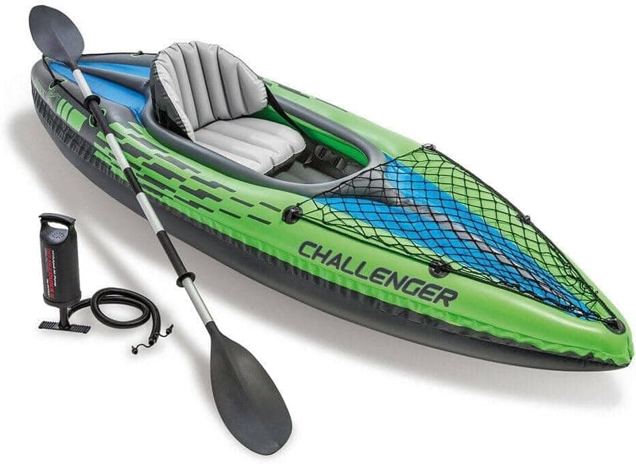 Canoe Intex Challenger Kayak, homem insuflável com aros de alumínio e bombas de mão