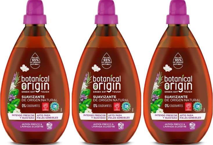 Origem botânica suave ecológica para roupa, fragrância de jasmim fresca e lavanda selvagem, 50 lavagens, a embalagem pode variar