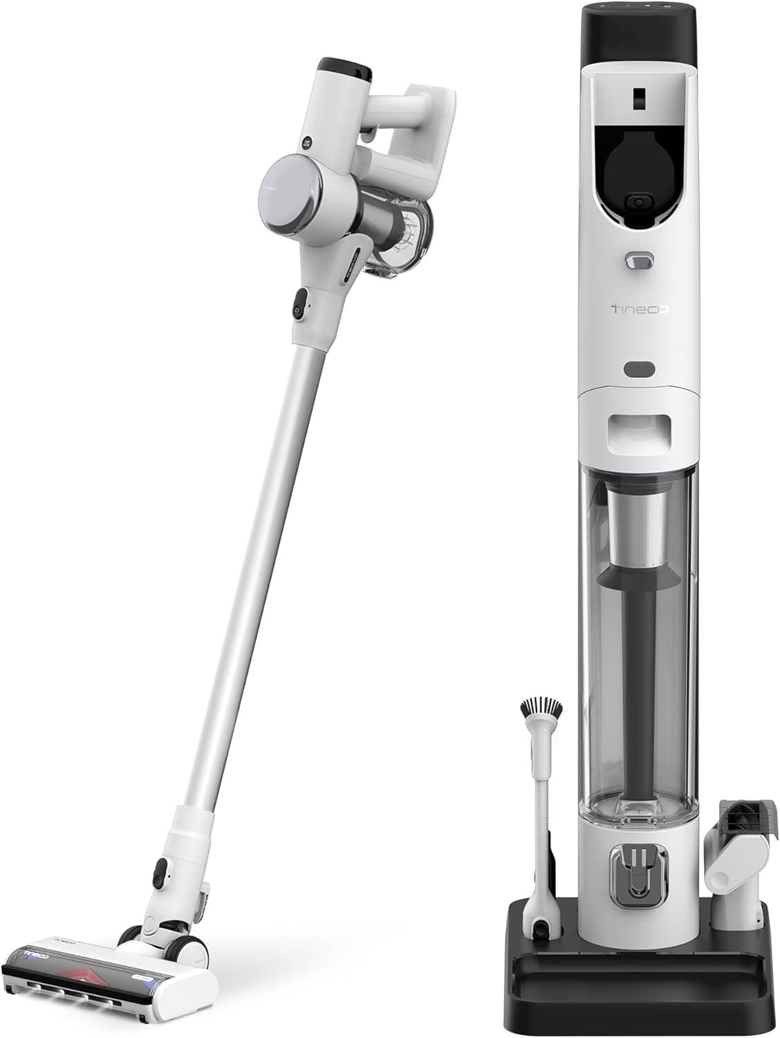 Tineco Pure One Station Aspirador sem cabo, base para pó de 3 l, sucção potente, leve, escova zeroTangle, pisos duros, tapetes, animais de estimação