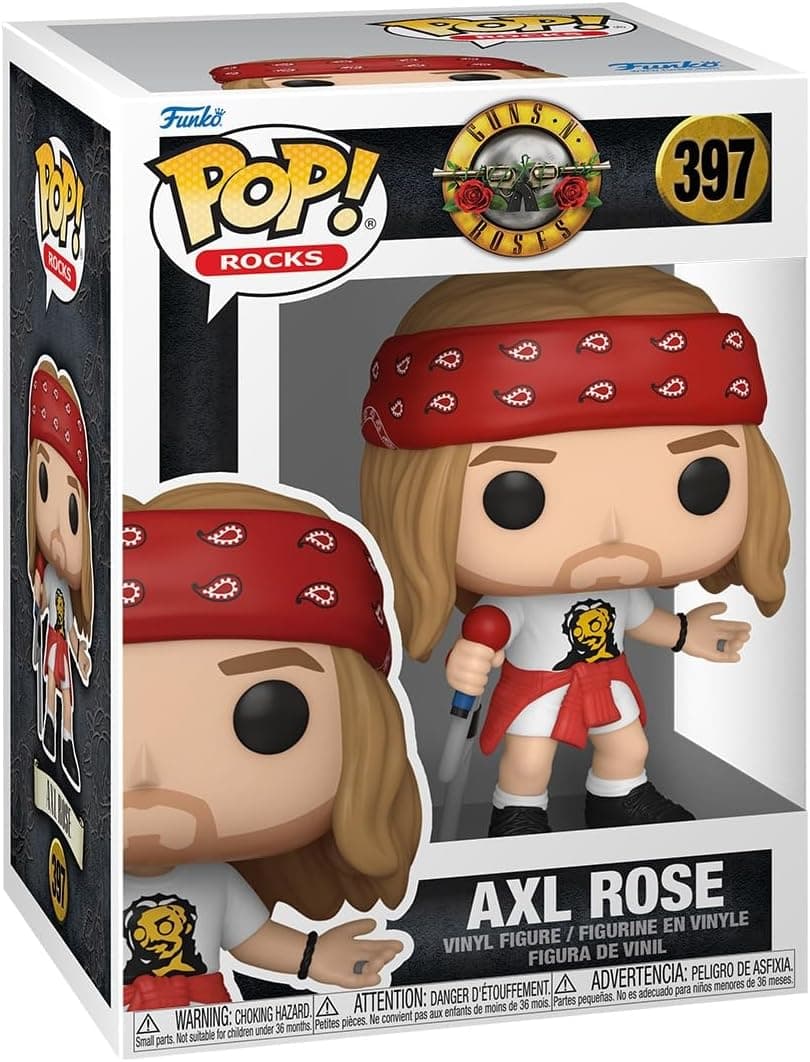 Funko Pop! Rocks: GNR - Axel Axl Rose - (1992) - 1/6 de probabilidades de obter a variante de rasa - Guns N Roses - Figura de vinil colecionável