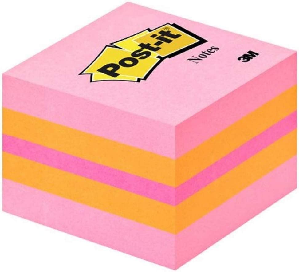 Post-It FT-5100-9173-7 Notas adesivas em minicubo, 51 x 51 mm, cor amarela/laranja/vermelho